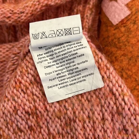 Cakewalk Kids Pink/Orange Turtleneck Sweater with Flower Detail (8) - Picture 5 of 6
